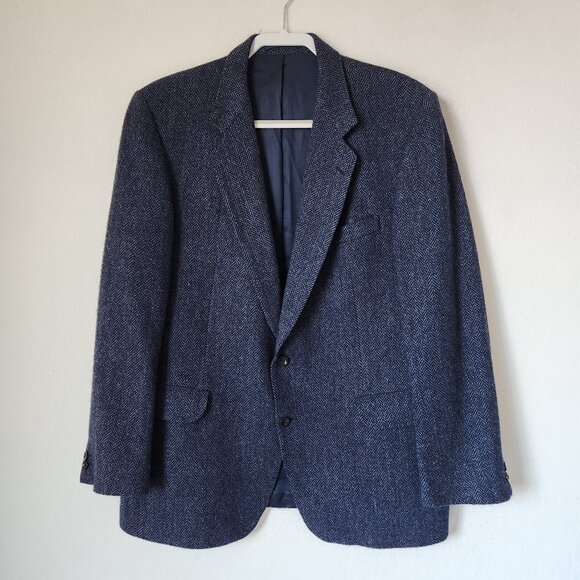 Vintage Donegal Mist Handwoven Tweed Cashmere Blend Herringbone Sport Coat